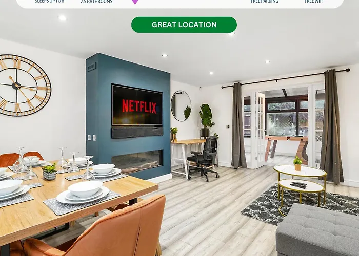 Luxury House With Pool Table, Sky Tv, Netflix, Fast Wifi, Garden & Free Parking By Yoko Property