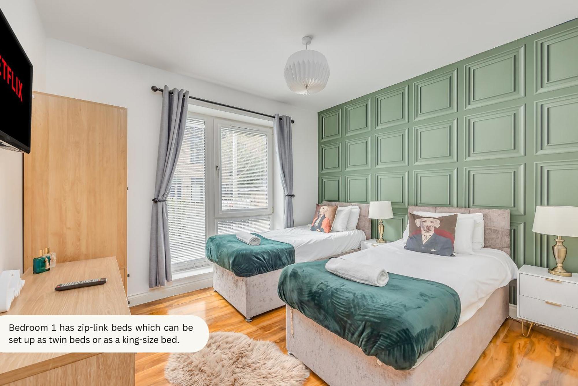 Centre Luxury: Balcony With Sky Tv And Parking * Milton Keynes
