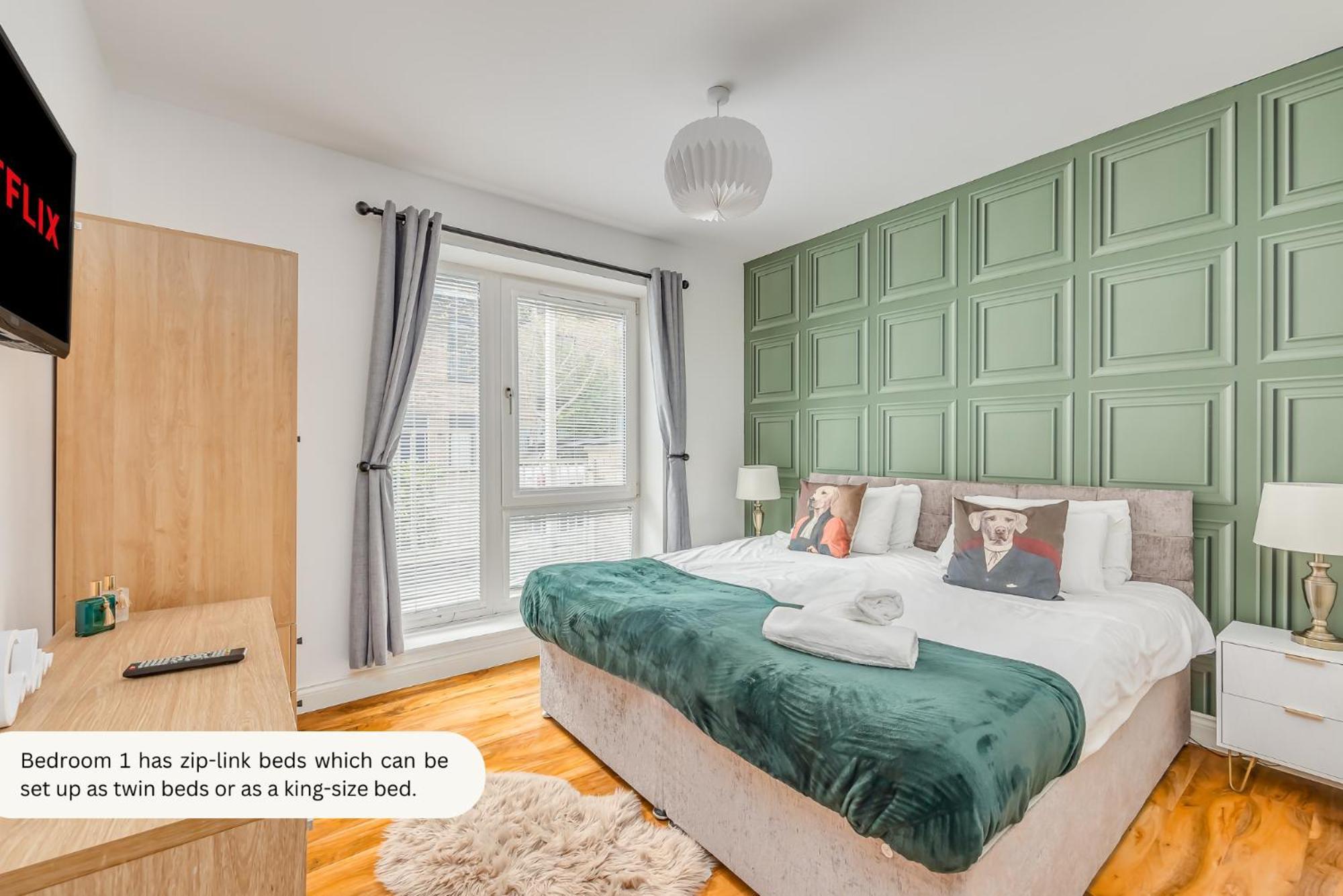 Apartment Centre Luxury: Balcony With Sky Tv And Parking Milton Keynes