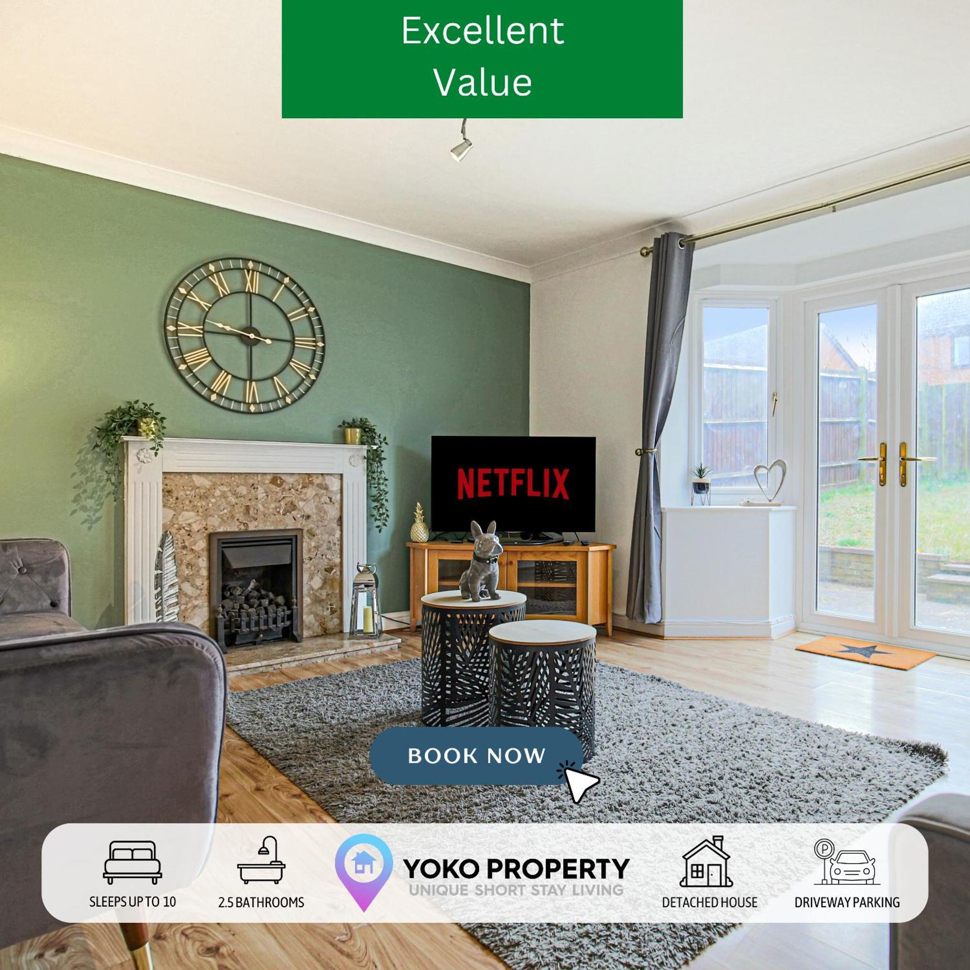 Holiday home Detached House With Free Parking, Self Check-in, Fast Wifi And Smart Tv With Netflix By Yoko *