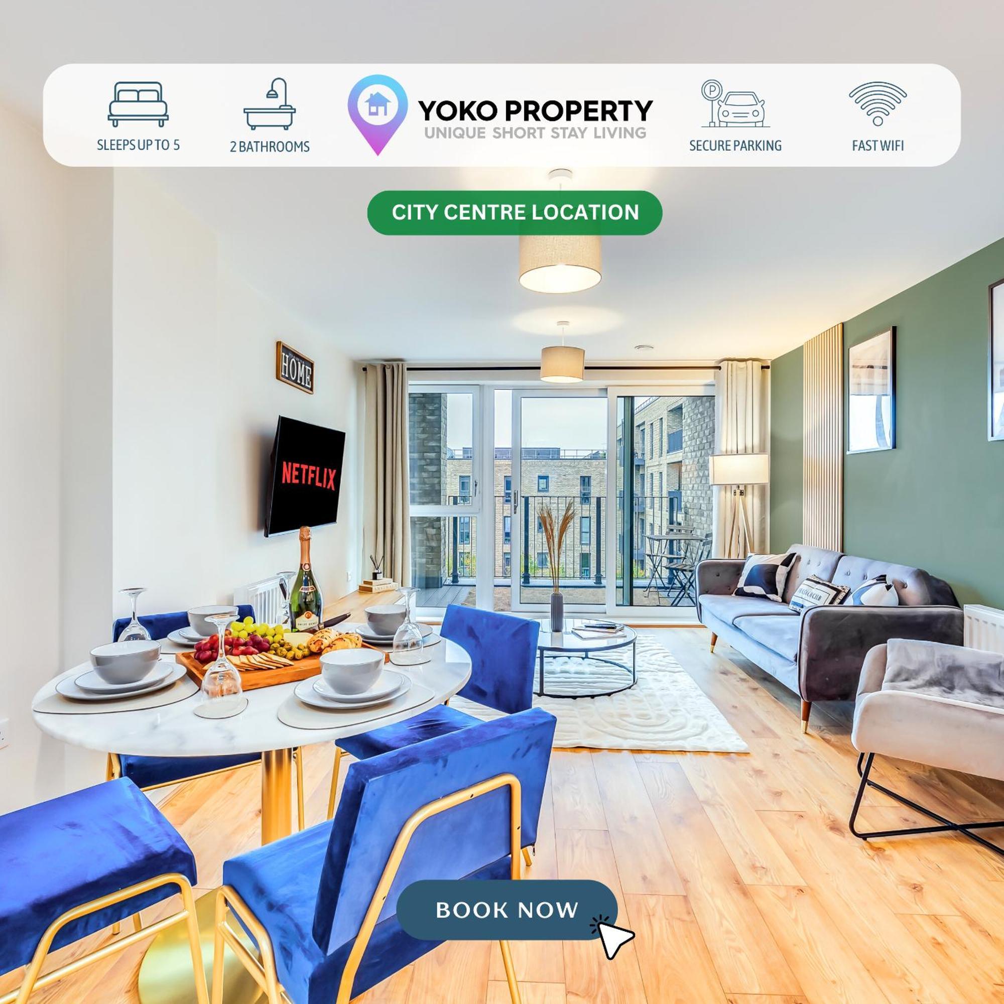Apartment Beautiful Canal Side - Centre - Balcony, Secure Parking, Self Check-in, Fast Wifi And Smart Tv With Sky Tv And Netflix By Yoko Milton Keynes