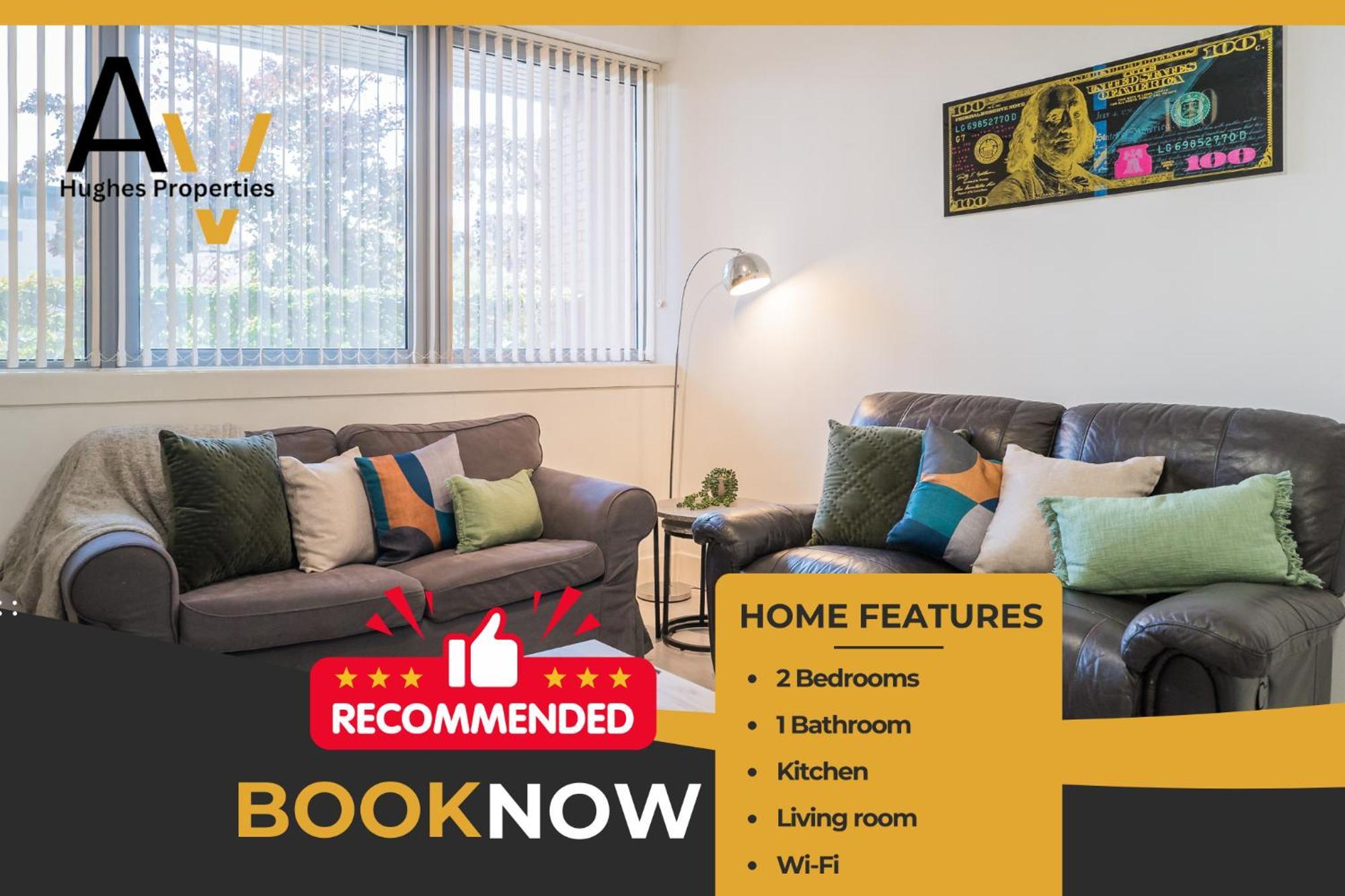 Stylish Two-Bedroom Apartment - Parking, 7 Mins From Station, Ideal For Business Travellers By Av Hughes Properties *