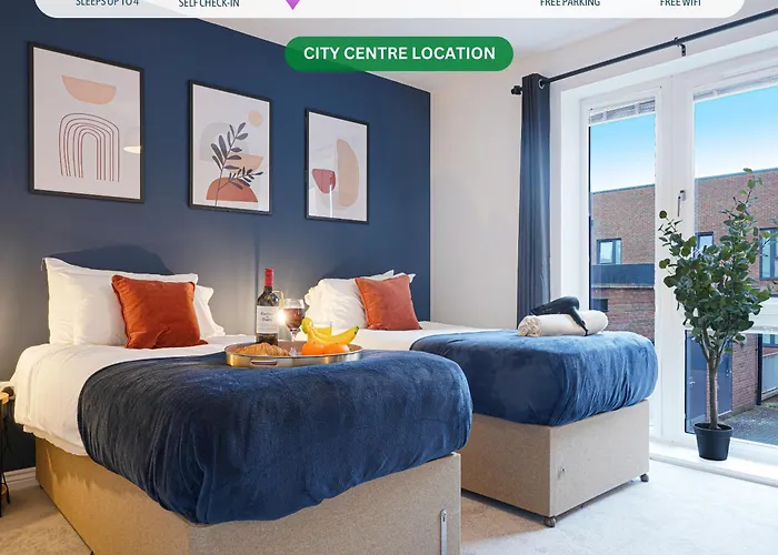 Luxury Campbell Park Apartments In Central Mk With Balcony, Free Parking & Smart Tv With Netflix By Yoko Property